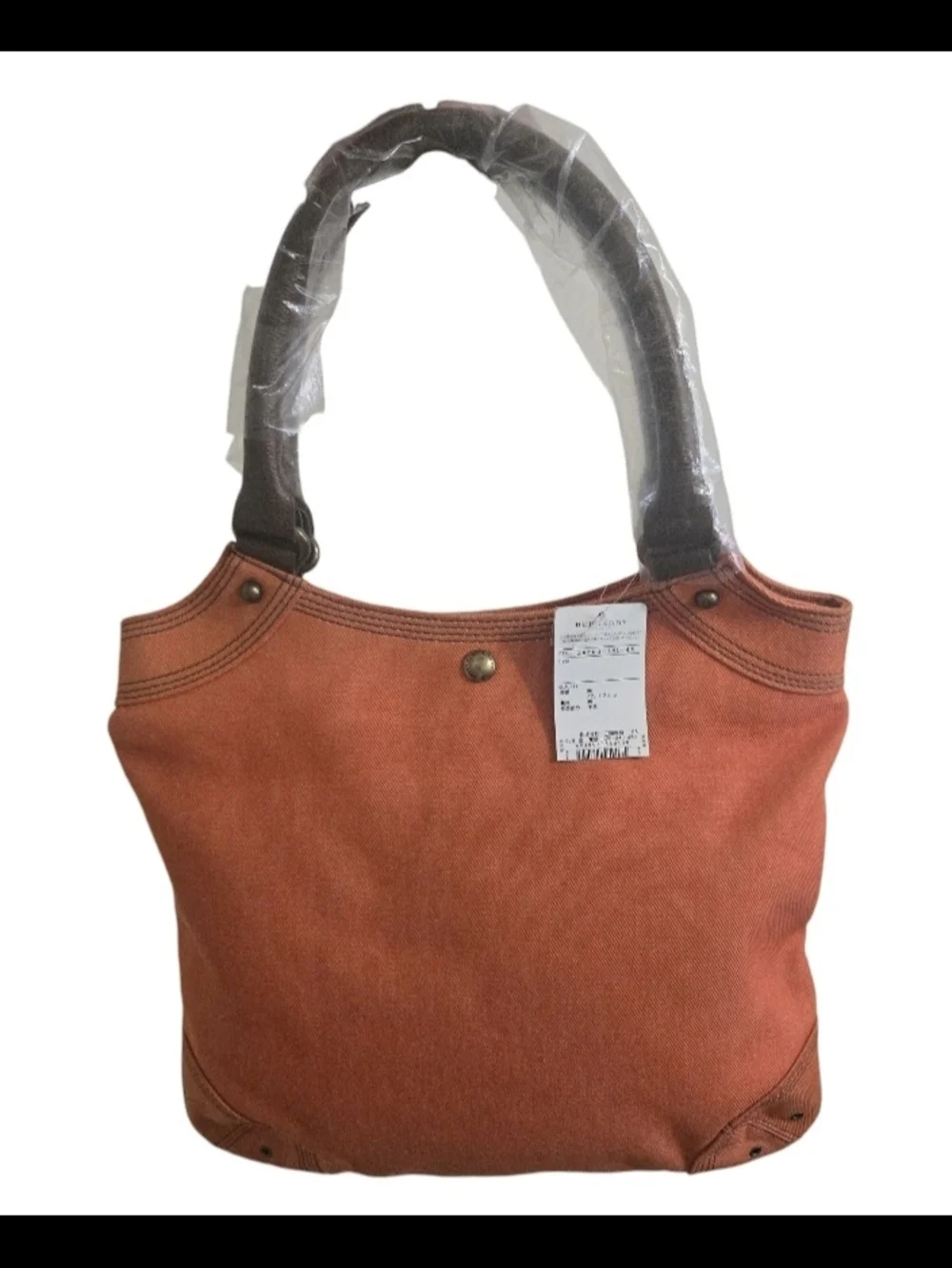 Burberry Blue Label Orange Canvas Tote Bag - Picture 6 of 9